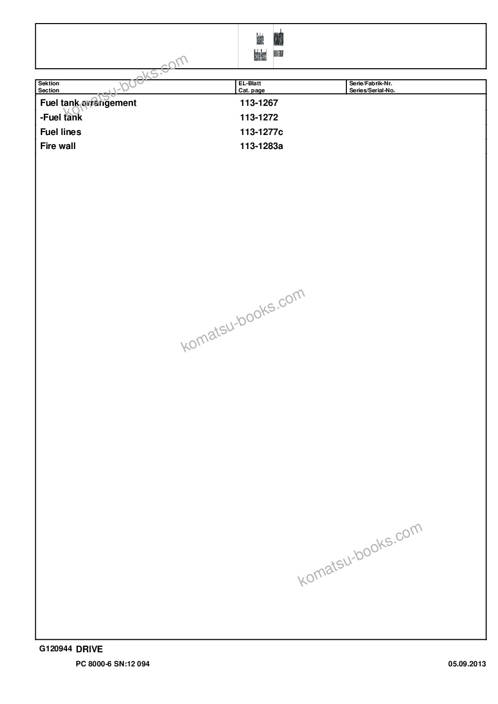 Komatsu pc8000-6 s/n 12094 Parts catalog cover Page 7 Komatsu pc8000-6 s/n 12094 Parts catalog cover Page 7