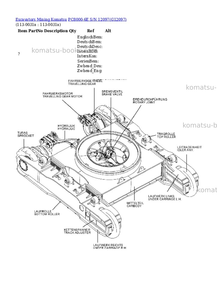 Komatsu pc8000-6e s/n 12097 Parts catalog cover Page 10 Komatsu pc8000-6e s/n 12097 Parts catalog cover Page 10
