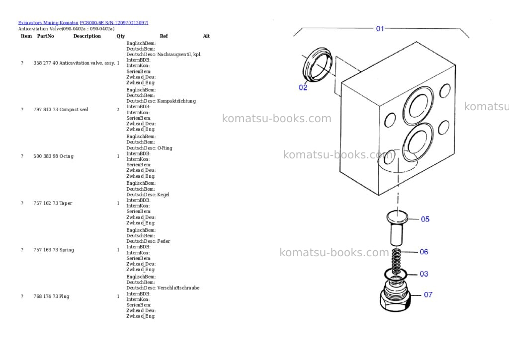 Komatsu pc8000-6e s/n 12097 Parts catalog cover Page 3 Komatsu pc8000-6e s/n 12097 Parts catalog cover Page 3