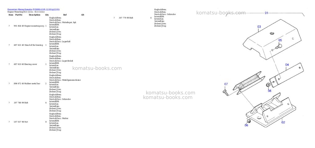 Komatsu pc8000-6 s/n 12101 Parts catalog cover Komatsu pc8000-6 s/n 12101 Parts catalog cover