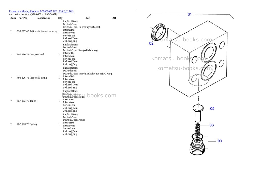 Komatsu pc8000-6e s/n 12102 Parts catalog cover Page 3 Komatsu pc8000-6e s/n 12102 Parts catalog cover Page 3