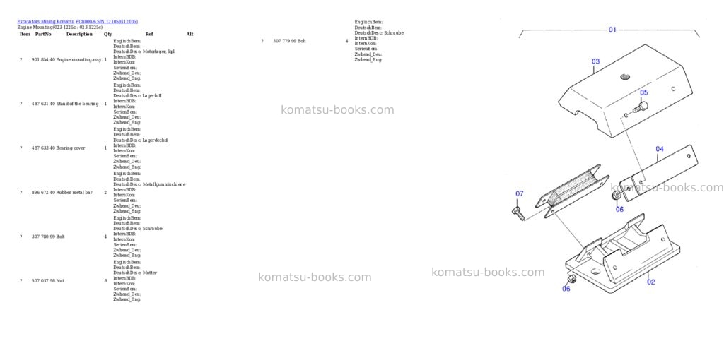 Komatsu pc8000-6 s/n 12105 Parts catalog cover Komatsu pc8000-6 s/n 12105 Parts catalog cover