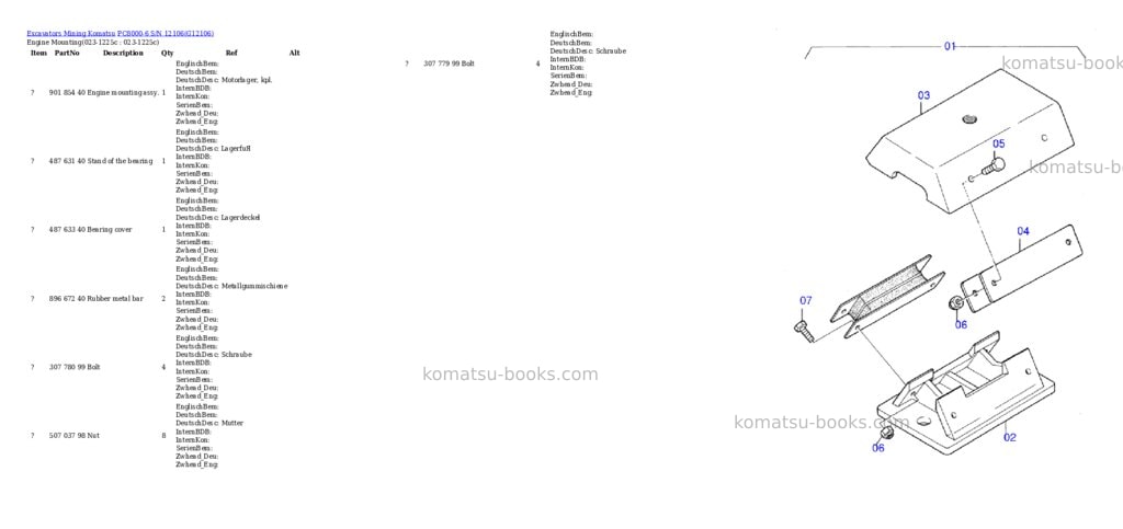 Komatsu pc8000-6 s/n 12106 Parts catalog cover Komatsu pc8000-6 s/n 12106 Parts catalog cover