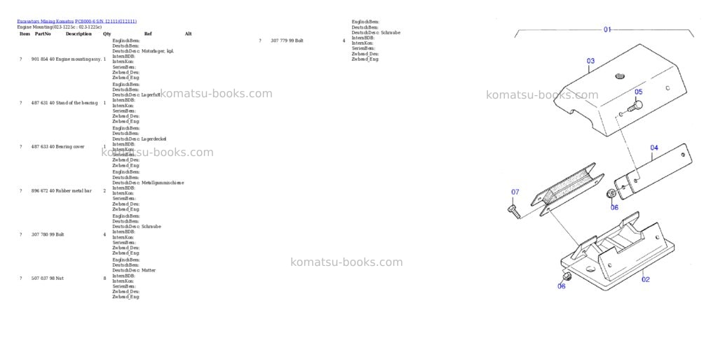 Komatsu pc8000-6 s/n 12111 Parts catalog cover