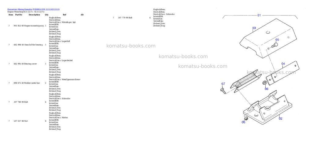 Komatsu pc8000-6 s/n 12113 Parts catalog cover Page 2 Komatsu pc8000-6 s/n 12113 Parts catalog cover Page 2