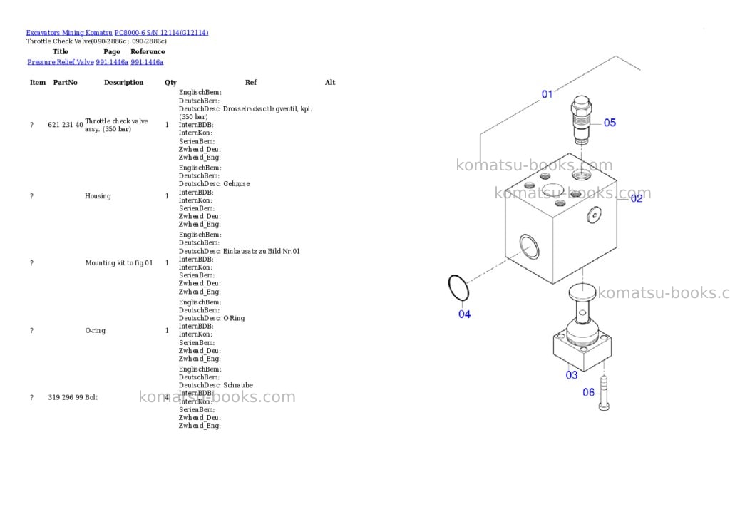 Komatsu PC8000-6 S/N 12114 Parts catalog cover Page 6