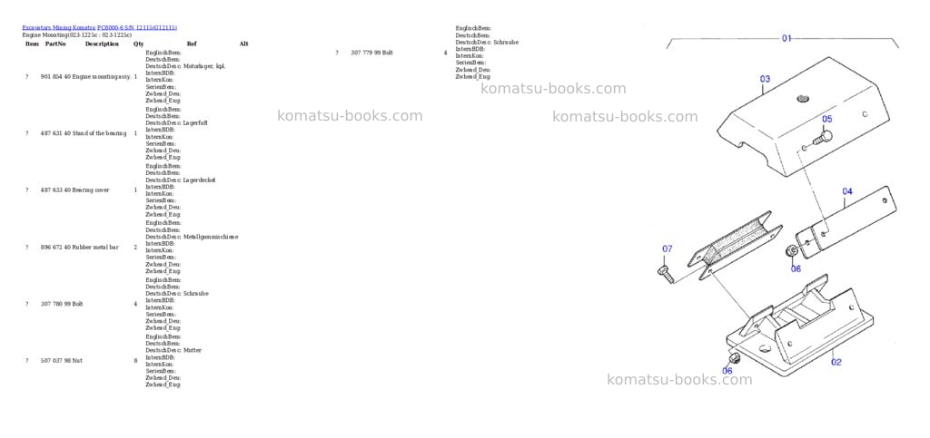 Komatsu pc8000-6 s/n 12115 Parts catalog cover Komatsu pc8000-6 s/n 12115 Parts catalog cover