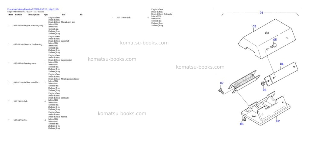 Komatsu PC8000-6 S/N 12116 Parts catalog cover Komatsu PC8000-6 S/N 12116 Parts catalog cover