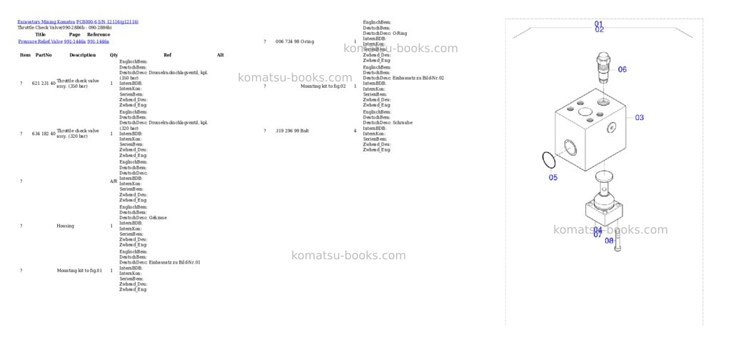 Komatsu PC8000-6 S/N 12116 Parts catalog cover Page 6 Komatsu PC8000-6 S/N 12116 Parts catalog cover Page 6