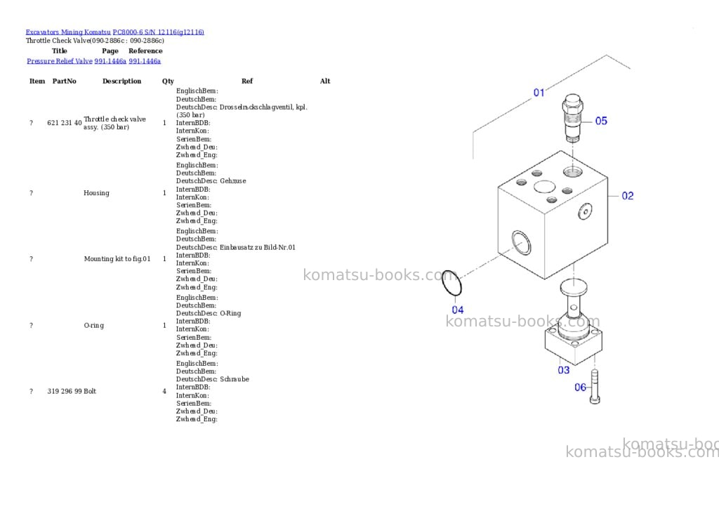 Komatsu PC8000-6 S/N 12116 Parts catalog cover Page 7 Komatsu PC8000-6 S/N 12116 Parts catalog cover Page 7