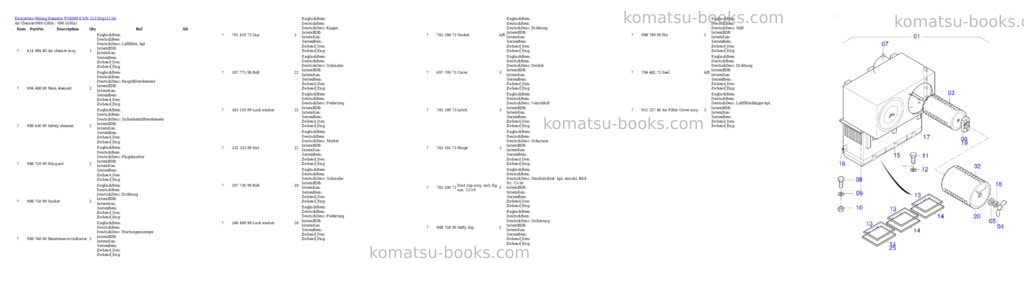 Komatsu PC8000-6 S/N 12116 Parts catalog cover Page 9 Komatsu PC8000-6 S/N 12116 Parts catalog cover Page 9