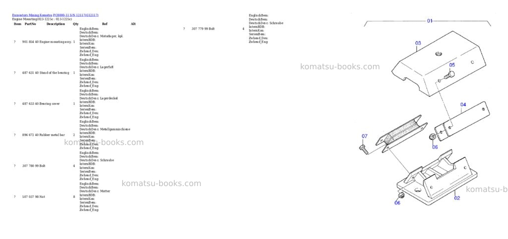 Komatsu PC8000-11 S/N 12117 Parts catalog cover Komatsu PC8000-11 S/N 12117 Parts catalog cover
