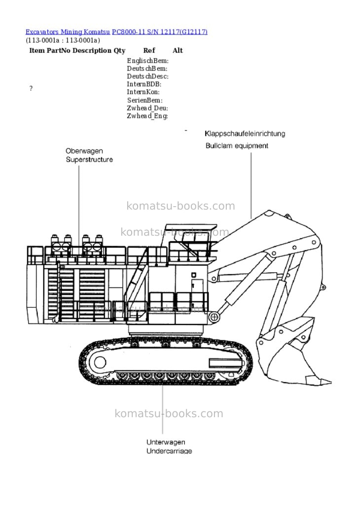 Komatsu PC8000-11 S/N 12117 Parts catalog cover Page 9 Komatsu PC8000-11 S/N 12117 Parts catalog cover Page 9