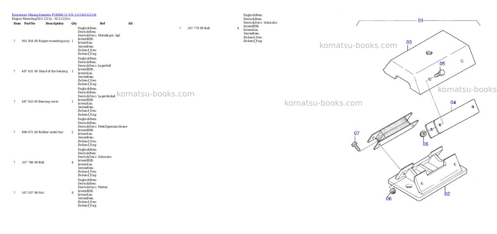 Komatsu PC8000-11 S/N 12118 Parts catalog cover