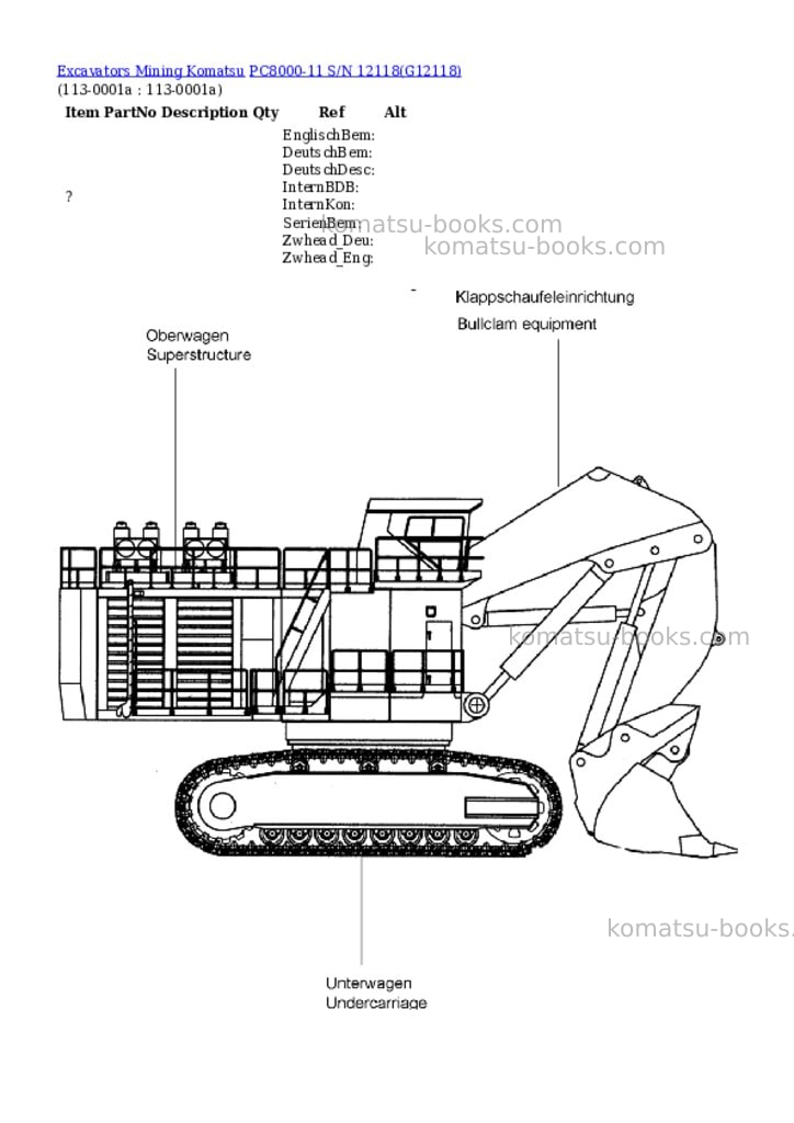 Komatsu PC8000-11 S/N 12118 Parts catalog cover Page 10