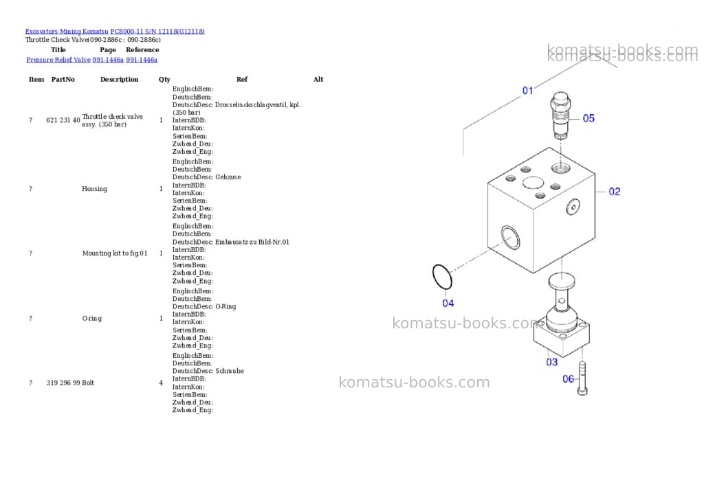 Komatsu PC8000-11 S/N 12118 Parts catalog cover Page 6