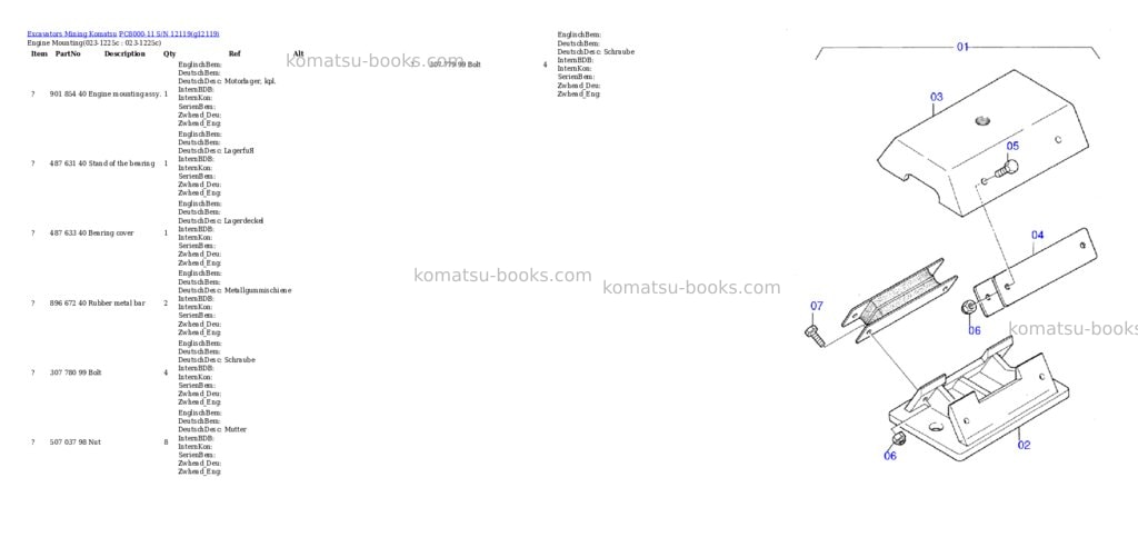 Komatsu PC8000-11 S/N 12119 Parts catalog cover Komatsu PC8000-11 S/N 12119 Parts catalog cover