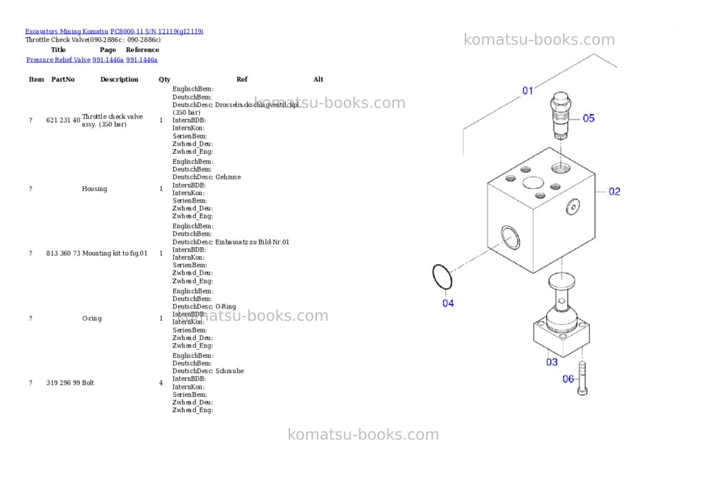 Komatsu PC8000-11 S/N 12119 Parts catalog cover Page 6 Komatsu PC8000-11 S/N 12119 Parts catalog cover Page 6