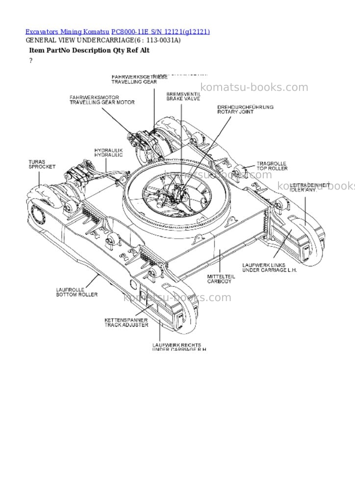 Komatsu PC8000-11E S/N 12121 Parts catalog cover Page 2