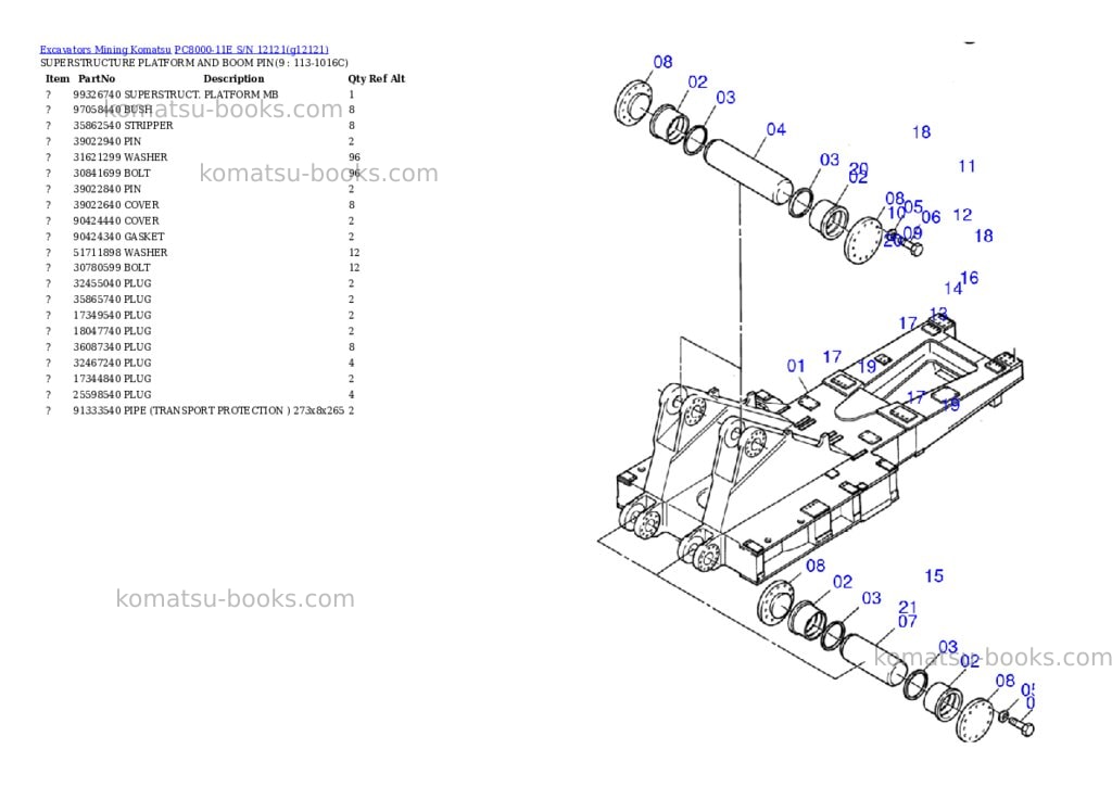 Komatsu PC8000-11E S/N 12121 Parts catalog cover Page 5