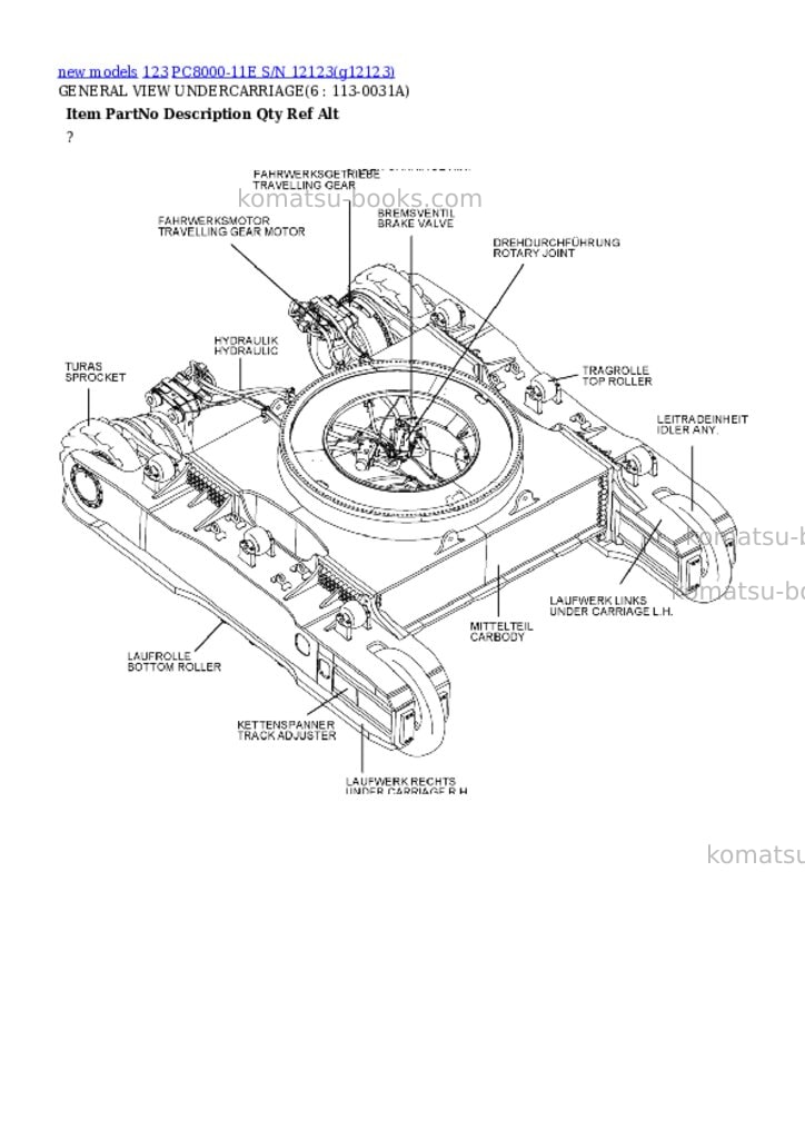 Komatsu PC8000-11E S/N 12123 Parts catalog cover Page 3 Komatsu PC8000-11E S/N 12123 Parts catalog cover Page 3