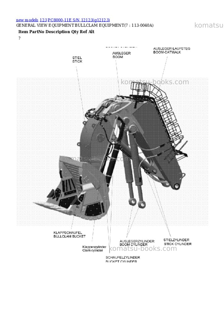 Komatsu PC8000-11E S/N 12123 Parts catalog cover Page 4 Komatsu PC8000-11E S/N 12123 Parts catalog cover Page 4