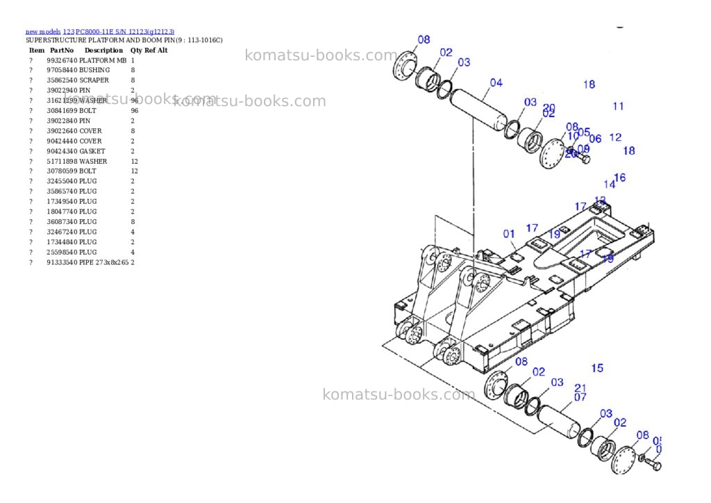 Komatsu PC8000-11E S/N 12123 Parts catalog cover Page 6 Komatsu PC8000-11E S/N 12123 Parts catalog cover Page 6