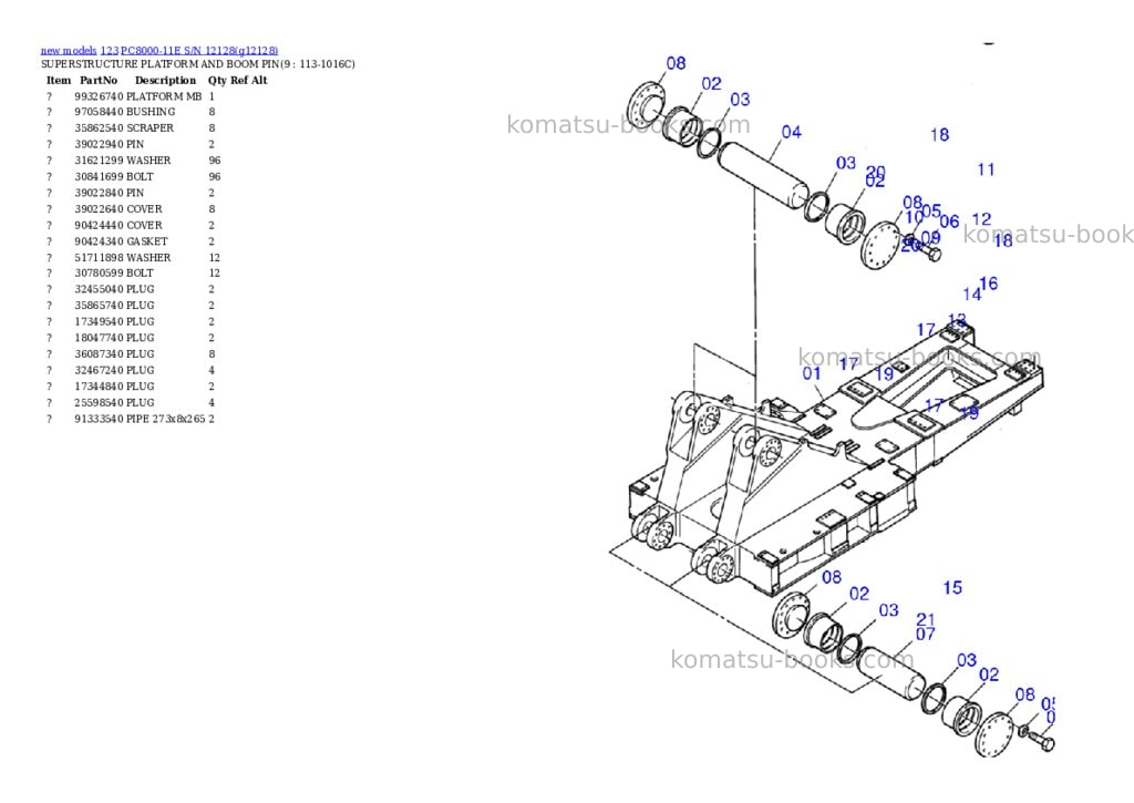 Komatsu PC8000-11E S/N 12128 Parts catalog cover Page 5 Komatsu PC8000-11E S/N 12128 Parts catalog cover Page 5
