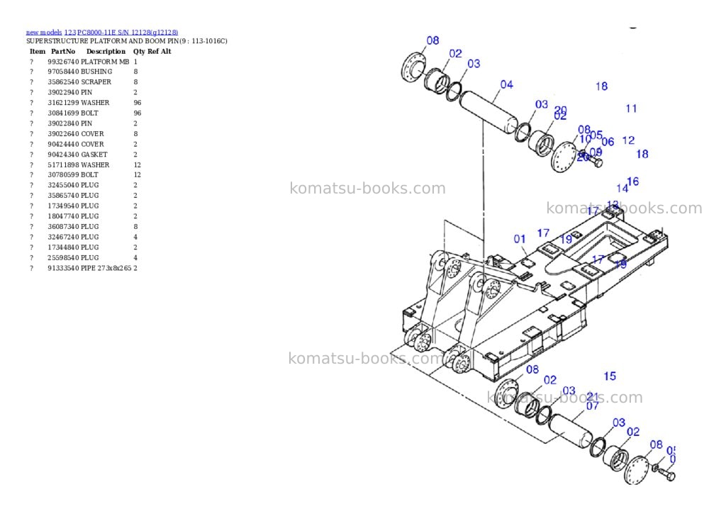 Komatsu PC8000-11E S/N 12128 Parts catalog cover Page 6 Komatsu PC8000-11E S/N 12128 Parts catalog cover Page 6