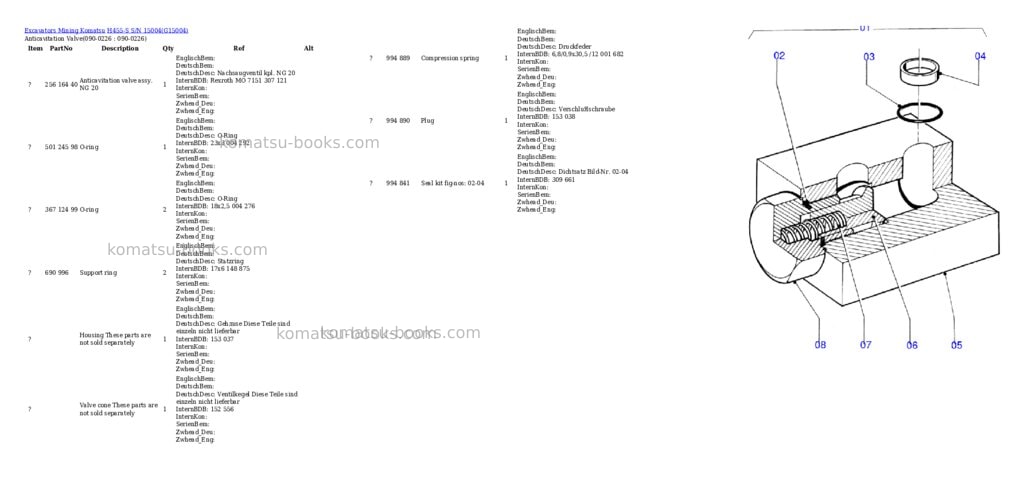 Komatsu h455-s s/n 15004 Parts catalog cover Page 4