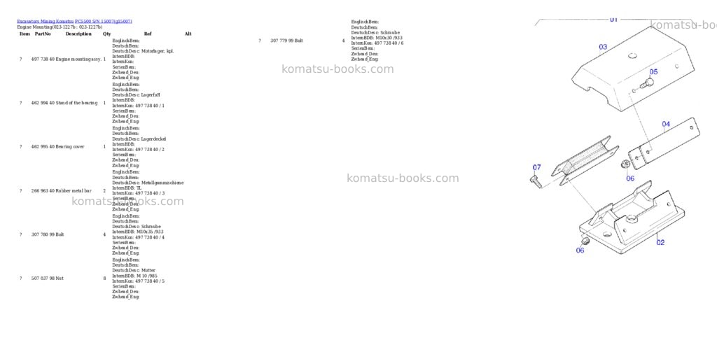 Komatsu pc5500 s/n 15007 Parts catalog cover Page 2