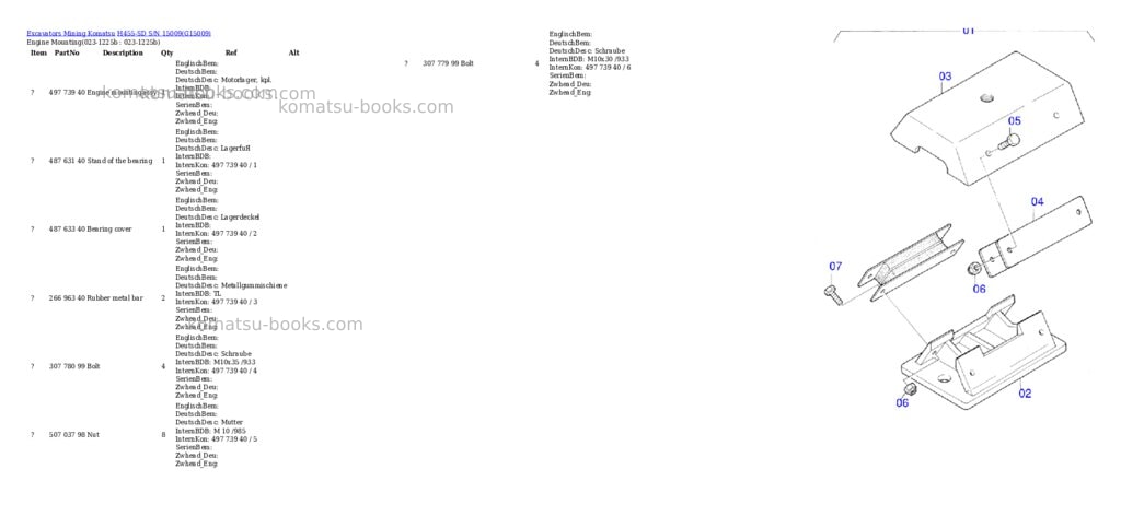 Komatsu h455-sd s/n 15009 Parts catalog cover Komatsu h455-sd s/n 15009 Parts catalog cover