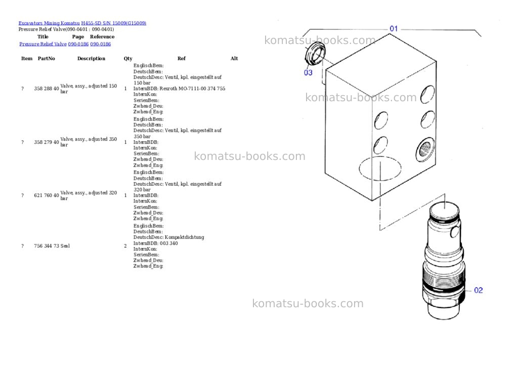 Komatsu h455-sd s/n 15009 Parts catalog cover Page 7 Komatsu h455-sd s/n 15009 Parts catalog cover Page 7
