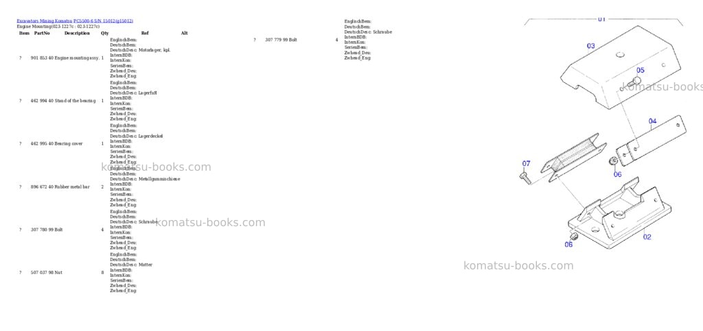 Komatsu pc5500-6 s/n 15012 Parts catalog cover Page 2 Komatsu pc5500-6 s/n 15012 Parts catalog cover Page 2