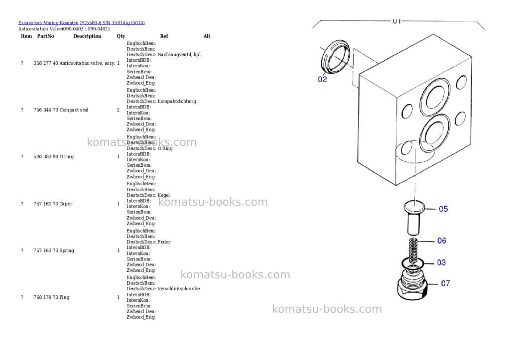 Komatsu pc5500-6 s/n 15014 Parts catalog cover Page 6 Komatsu pc5500-6 s/n 15014 Parts catalog cover Page 6