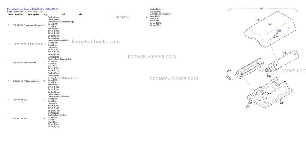 Komatsu pc5500-6 s/n 15015 Parts catalog cover Page 2 Komatsu pc5500-6 s/n 15015 Parts catalog cover Page 2