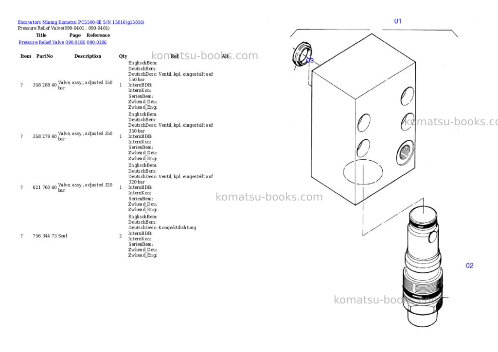Komatsu pc5500-6e s/n 15016 Parts catalog cover Page 3