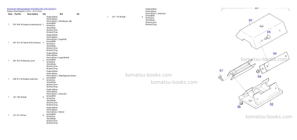 Komatsu pc5500-6 s/n 15017 Parts catalog cover Komatsu pc5500-6 s/n 15017 Parts catalog cover
