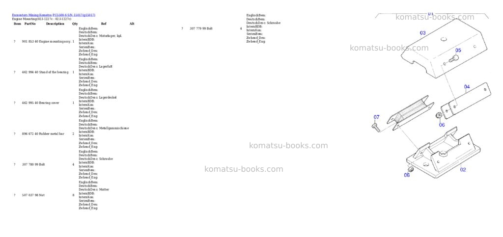 Komatsu pc5500-6 s/n 15017 Parts catalog cover Page 2 Komatsu pc5500-6 s/n 15017 Parts catalog cover Page 2