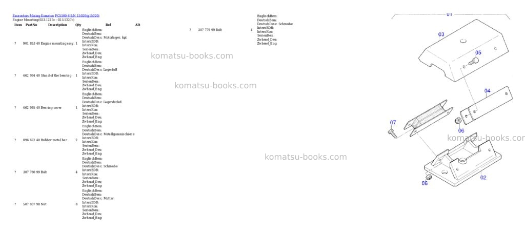 Komatsu pc5500-6 s/n 15020 Parts catalog cover Page 2 Komatsu pc5500-6 s/n 15020 Parts catalog cover Page 2