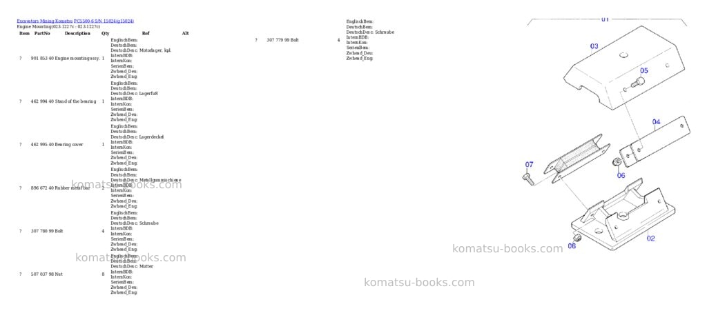 Komatsu pc5500-6 s/n 15024 Parts catalog cover Page 2 Komatsu pc5500-6 s/n 15024 Parts catalog cover Page 2