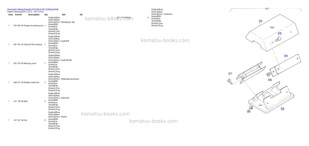 Komatsu pc5500-6 s/n 15026 Parts catalog cover Komatsu pc5500-6 s/n 15026 Parts catalog cover