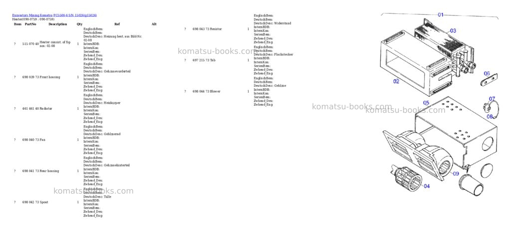 Komatsu pc5500-6 s/n 15026 Parts catalog cover Page 10 Komatsu pc5500-6 s/n 15026 Parts catalog cover Page 10