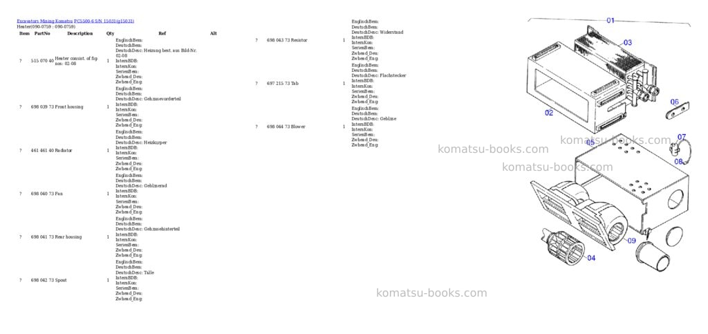 Komatsu pc5500-6 s/n 15031 Parts catalog cover Page 10 Komatsu pc5500-6 s/n 15031 Parts catalog cover Page 10