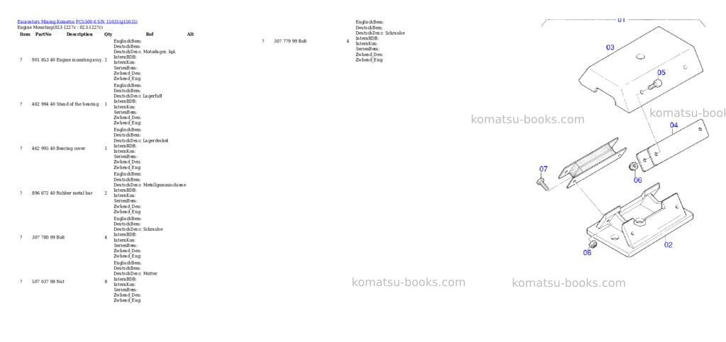 Komatsu pc5500-6 s/n 15031 Parts catalog cover Page 2 Komatsu pc5500-6 s/n 15031 Parts catalog cover Page 2