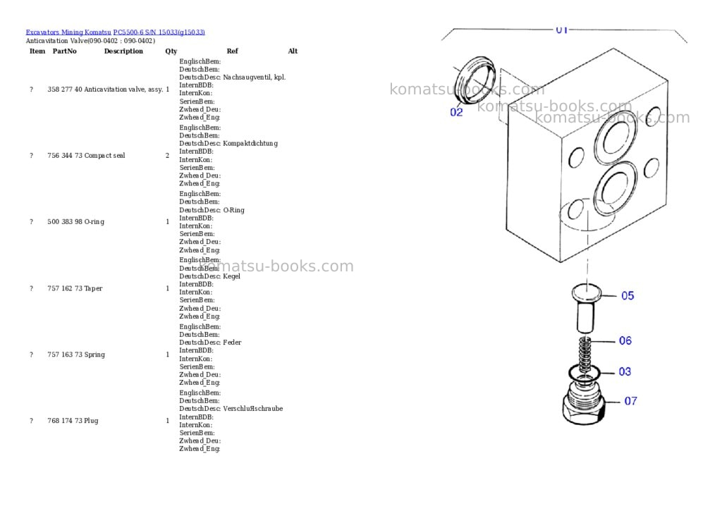 Komatsu pc5500-6 s/n 15131 Parts catalog cover Page 6 Komatsu pc5500-6 s/n 15131 Parts catalog cover Page 6