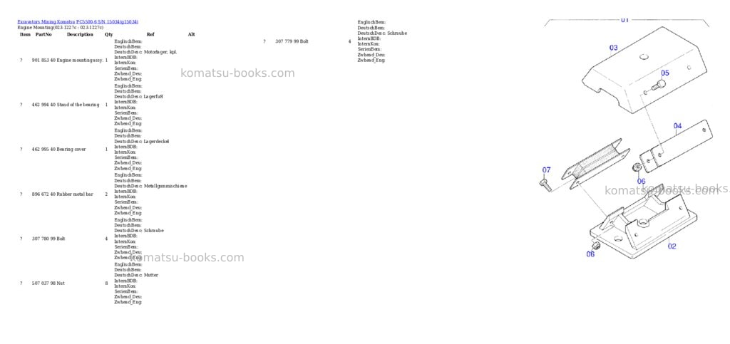 Komatsu pc5500-6 s/n 15034 Parts catalog cover Page 2 Komatsu pc5500-6 s/n 15034 Parts catalog cover Page 2