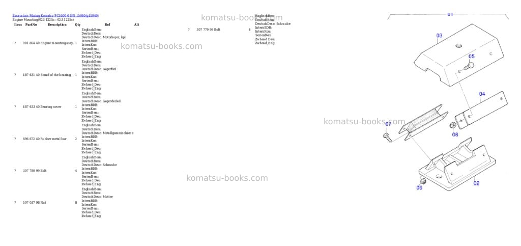 Komatsu pc5500-6 s/n 15040 Parts catalog cover
