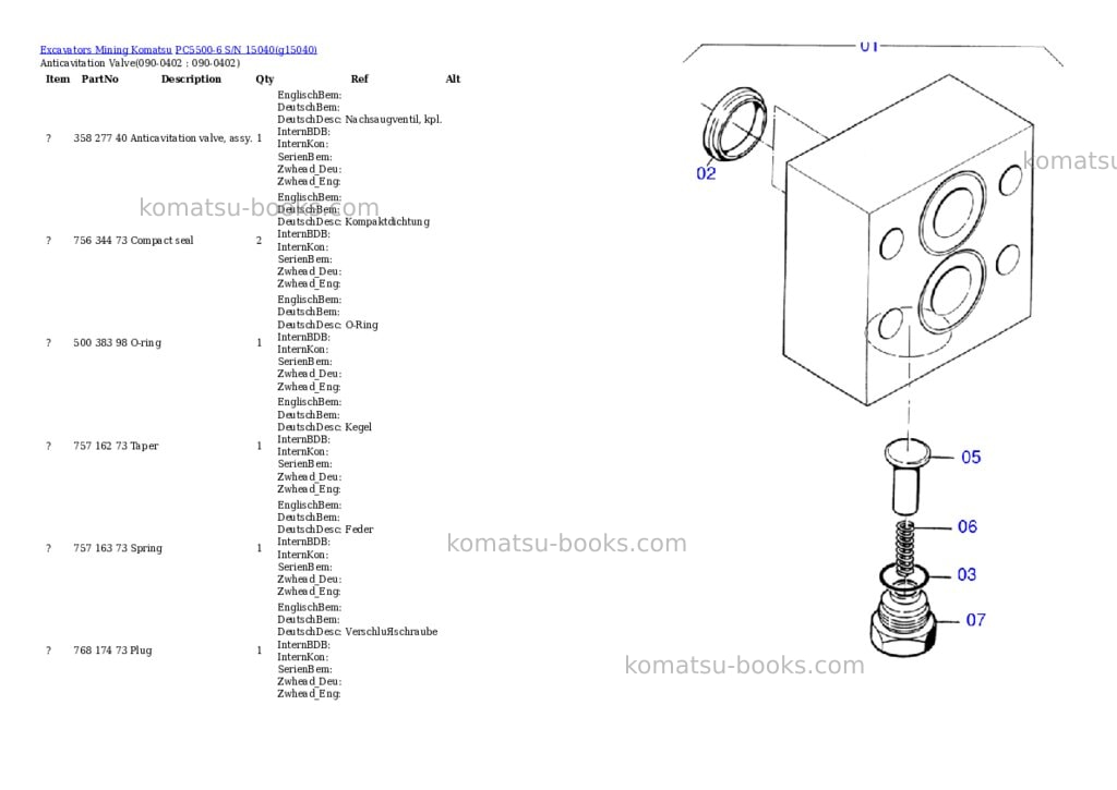 Komatsu pc5500-6 s/n 15040 Parts catalog cover Page 6