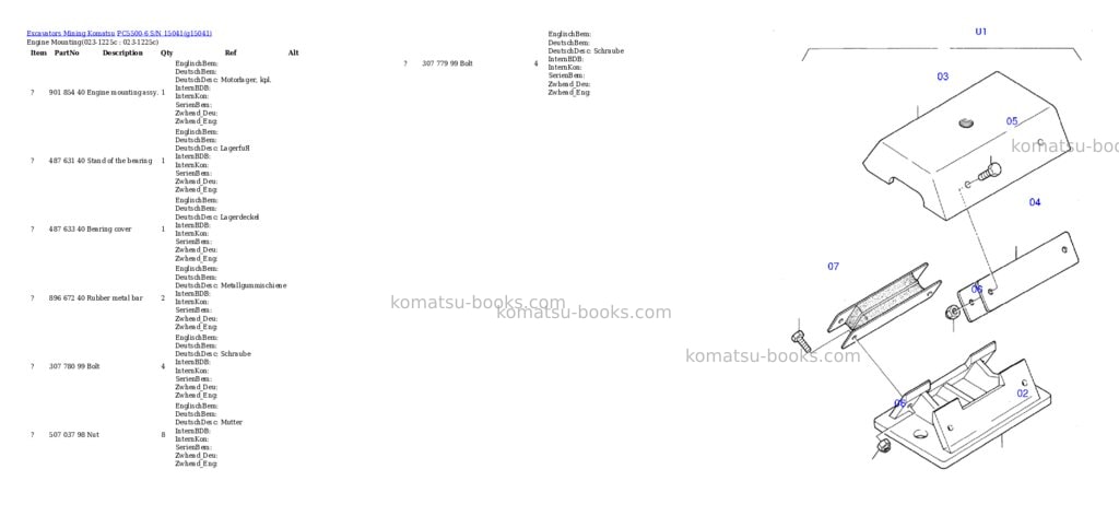 Komatsu pc5500-6 s/n 15041 Parts catalog cover